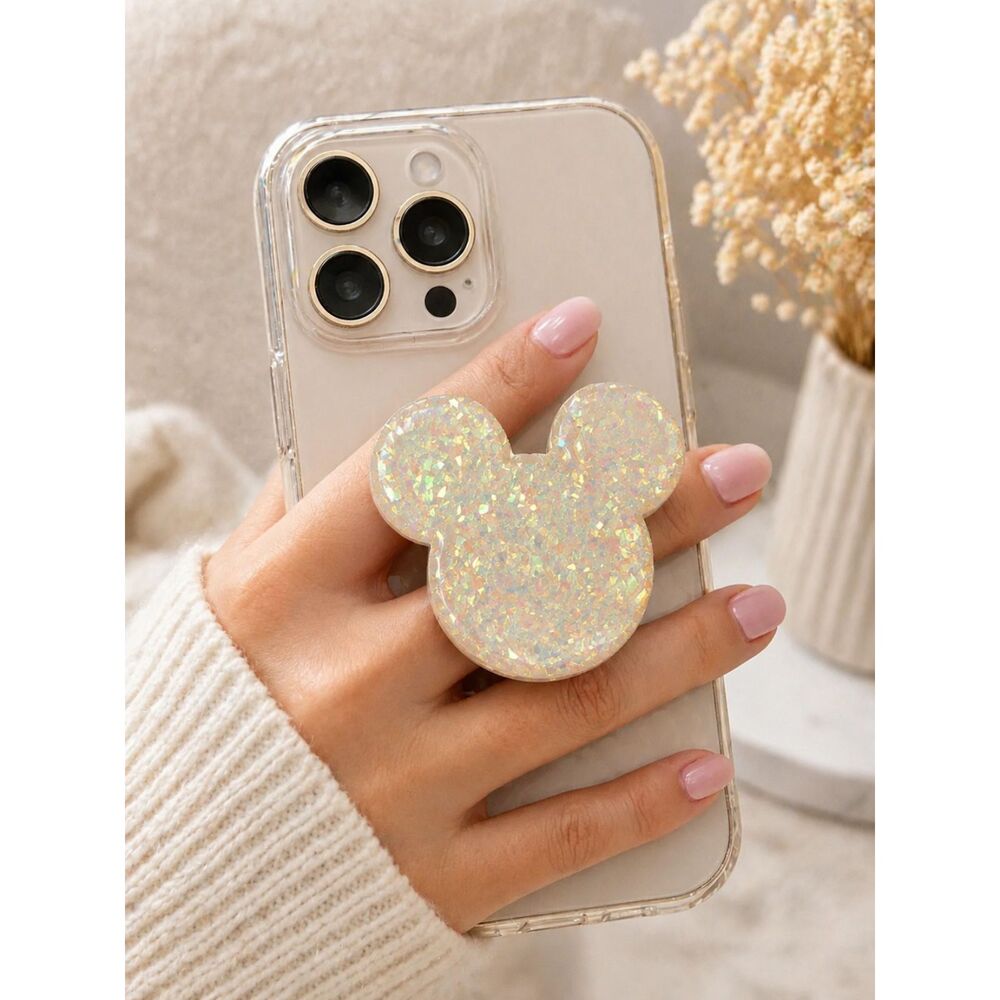 Disney Parks Mickey Mouse PopSockets PopGrip Iridescent Glitter Phone Grip NWT
